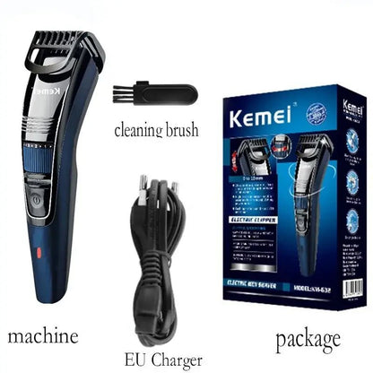 Kemei 0.5-10mm Adjustable Beard Hair Trimmer For Men Rechargeable Mustache Stubble Hair Clipper Face Hair Cutting Machine.