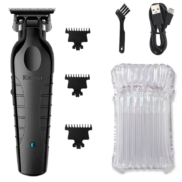 Kemei 2299 Barber Cordless Hair Trimmer 0mm Zero Gapped Carving Clipper Detailer Professional Electric Finish Cutting Machine.