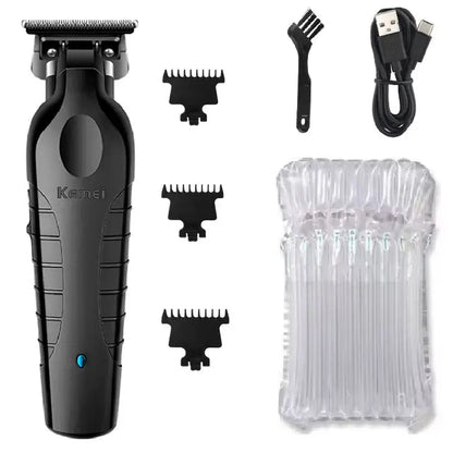 Kemei 2299 Barber Cordless Hair Trimmer 0mm Zero Gapped Carving Clipper Detailer Professional Electric Finish Cutting Machine.