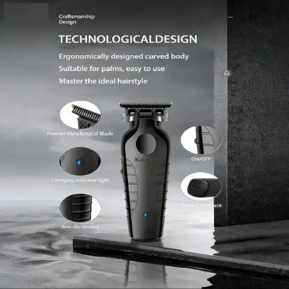 Kemei 2299 Barber Cordless Hair Trimmer 0mm Zero Gapped Carving Clipper Detailer Professional Electric Finish Cutting Machine.