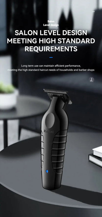 Kemei 2299 Barber Cordless Hair Trimmer 0mm Zero Gapped Carving Clipper Detailer Professional Electric Finish Cutting Machine.