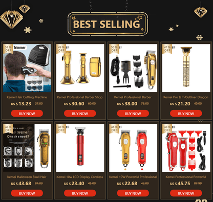 KEMEI Beard Trimmer Electric Hair Clipper Trimmer Rechargeable maquina de cortar o cabelo Razor Barber Trimmer Grooming KM-2516.