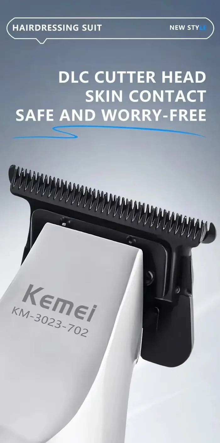 Kemei Hair Trimmer Professional Hair Clipper Electric Haircut Machine Rechargeable Hair Clipper 0 MM Trimmer for Men KM-3023-702.