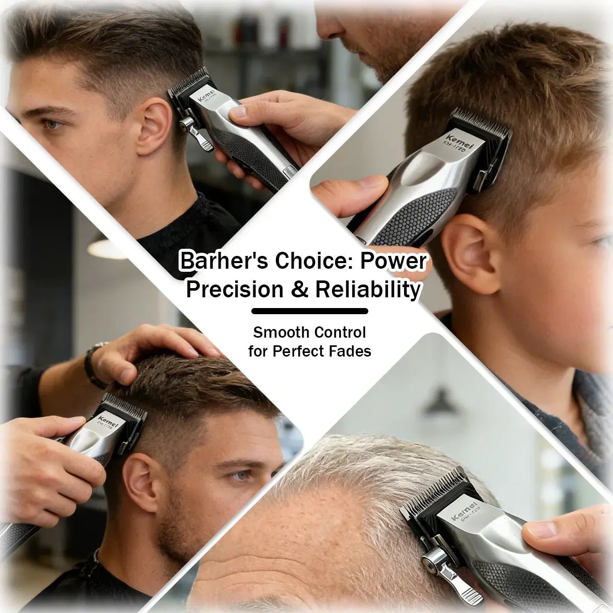 Kemei Hair Trimmer Professional Hair Clipper Electric Haircut Machine Rechargeable Hair Clipper 0 MM Trimmer for Men KM-3023-702.