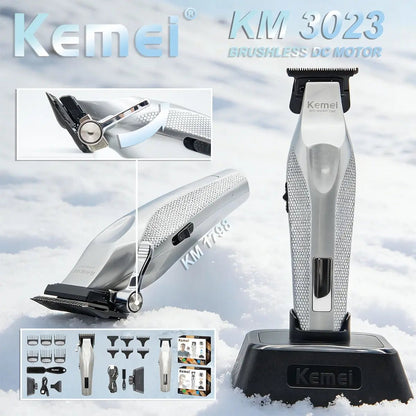 Kemei Hair Trimmer Professional Hair Clipper Electric Haircut Machine Rechargeable Hair Clipper 0 MM Trimmer for Men KM-3023-702.