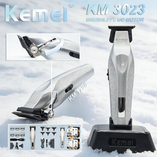 Kemei Hair Trimmer Professional Hair Clipper Electric Haircut Machine Rechargeable Hair Clipper 0 MM Trimmer for Men KM-3023-702.