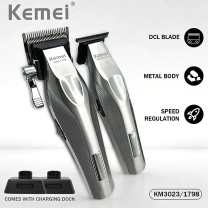 Kemei Hair Trimmer Professional Hair Clipper Electric Haircut Machine Rechargeable Hair Clipper 0 MM Trimmer for Men KM-3023-702.