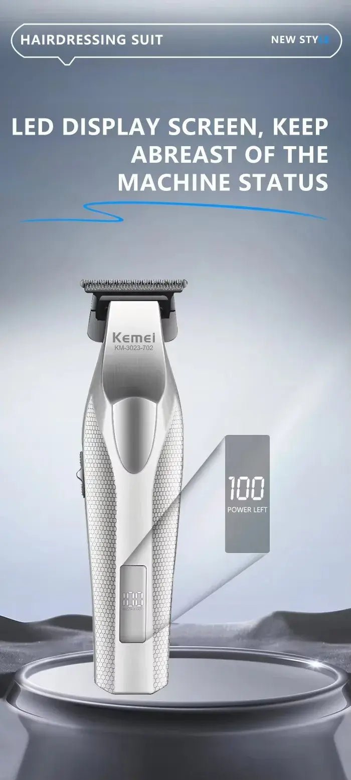 Kemei Hair Trimmer Professional Hair Clipper Electric Haircut Machine Rechargeable Hair Clipper 0 MM Trimmer for Men KM-3023-702.