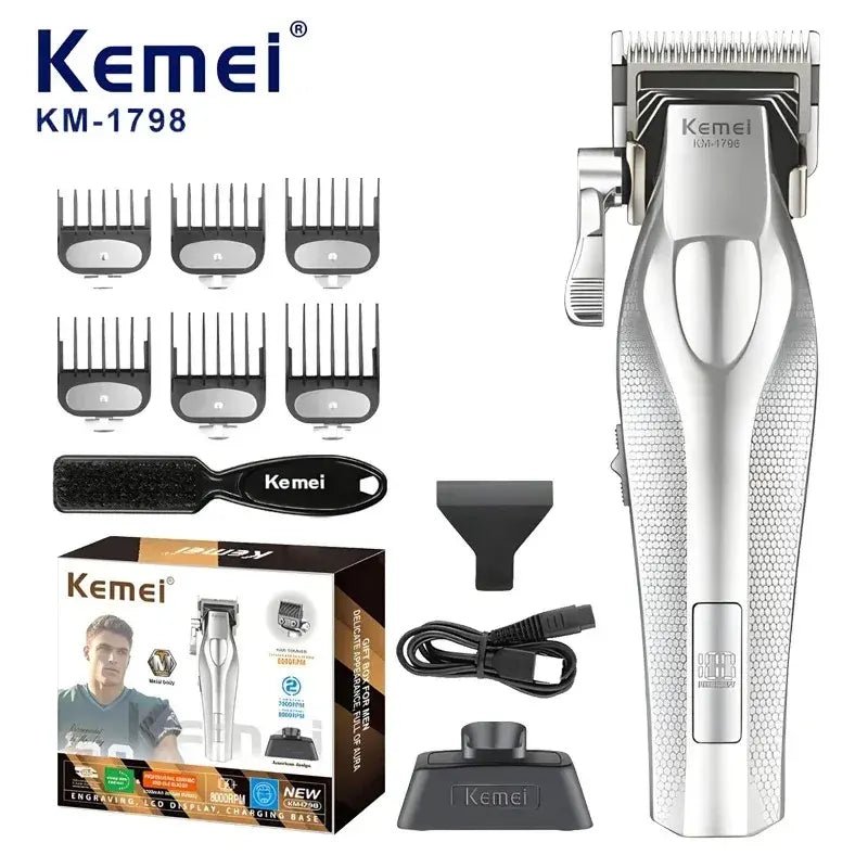 Kemei Hair Trimmer Professional Hair Clipper Electric Haircut Machine Rechargeable Hair Clipper 0 MM Trimmer for Men KM-3023-702.