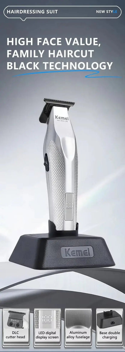 Kemei Hair Trimmer Professional Hair Clipper Electric Haircut Machine Rechargeable Hair Clipper 0 MM Trimmer for Men KM-3023-702.