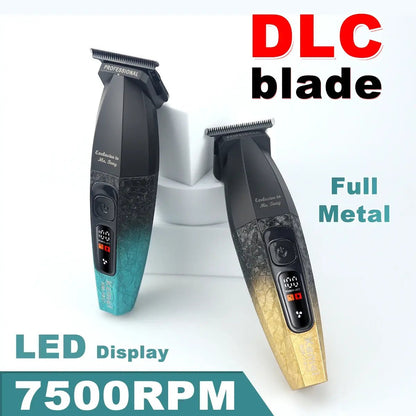 Kemei KM-1817 Hair Trimmer for Men DLC Blade T-Blade 7500RPM Full Metal LCD Display Low Noise Professional Finishing Machine.