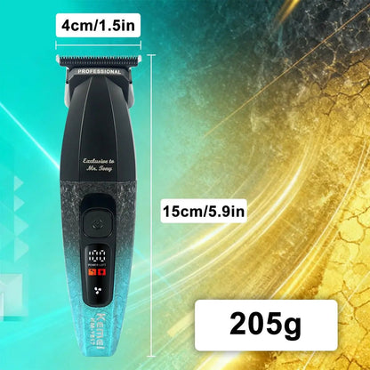 Kemei KM-1817 Hair Trimmer for Men DLC Blade T-Blade 7500RPM Full Metal LCD Display Low Noise Professional Finishing Machine.