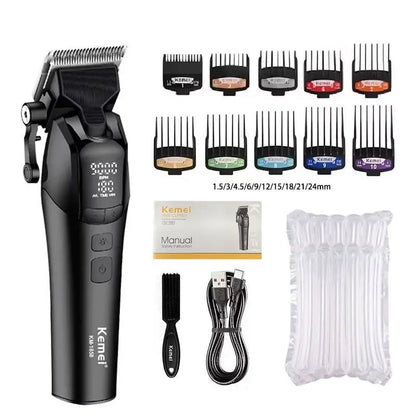 Kemei KM-1858 10W Barber Professional Electric Hair Clipper DLC Blade Trimmer Cordless USB Charging Rechargeable Hair Clippers.