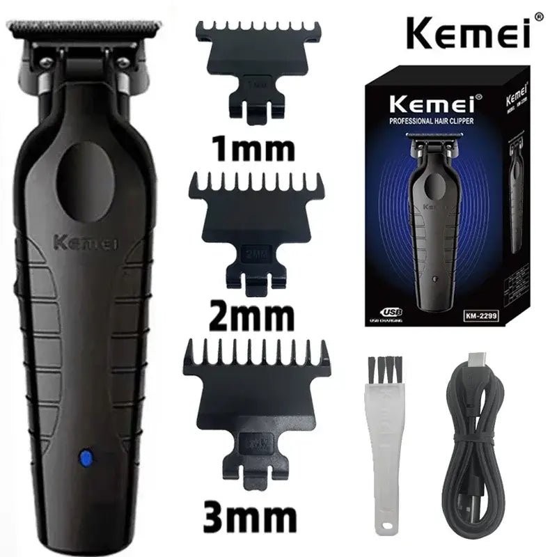 Kemei KM-2299 Professional Hair Clipper 1200mAh Electric Hair Clippers USB Rechargeable Hair Trimmers Hair Cutting Machine.