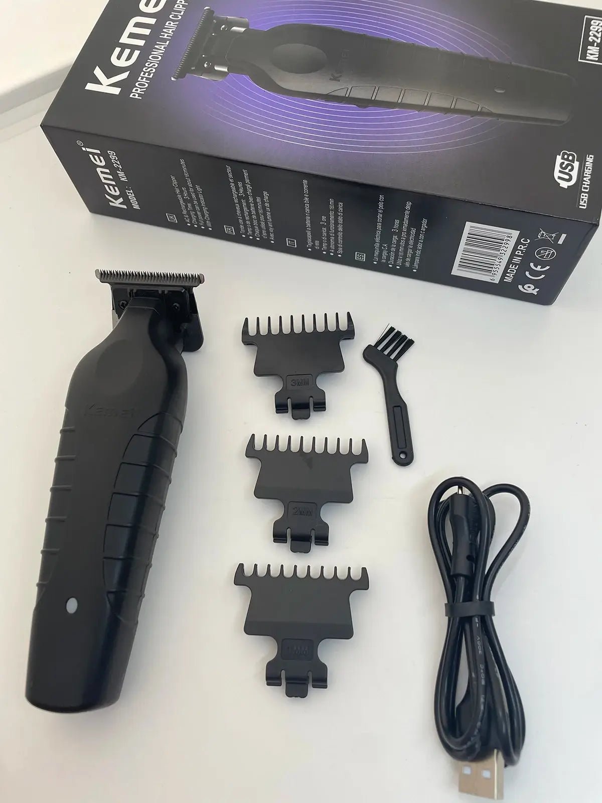 Kemei KM-2299 Professional Hair Clipper 1200mAh Electric Hair Clippers USB Rechargeable Hair Trimmers Hair Cutting Machine.