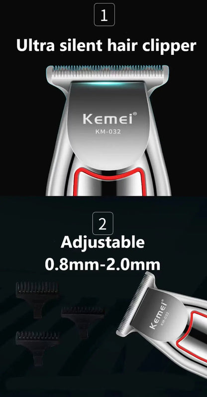 KEMEI Profession Hair Trimmer Electric Beard Trimmer For Men Hair Clipper Hair Cutter  Machine Hair Cut Grooming Kit  KM-032.