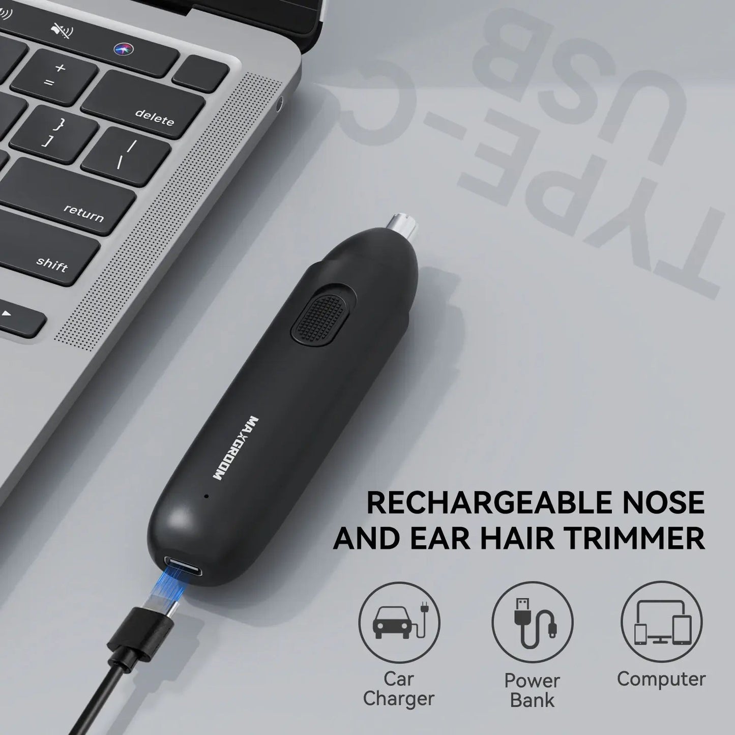 MAXGROOM Nose Hair Trimmer for Men Rechargeable 360 Rotating Dual-Blade Electric Shaver Eyebrows Nose Hair Trimmer Painless Safe.