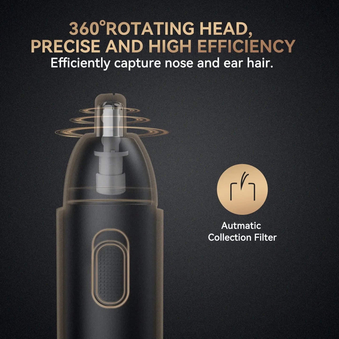 MAXGROOM Nose Hair Trimmer for Men Rechargeable 360 Rotating Dual-Blade Electric Shaver Eyebrows Nose Hair Trimmer Painless Safe.
