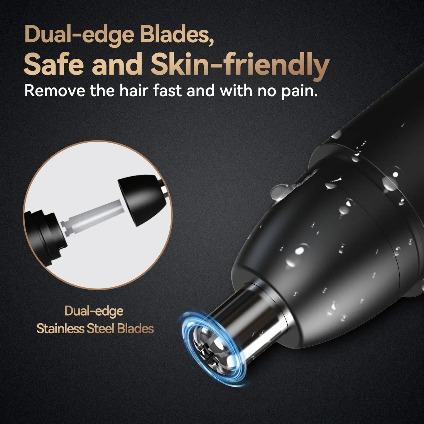 MAXGROOM Nose Hair Trimmer for Men Rechargeable 360 Rotating Dual-Blade Electric Shaver Eyebrows Nose Hair Trimmer Painless Safe.