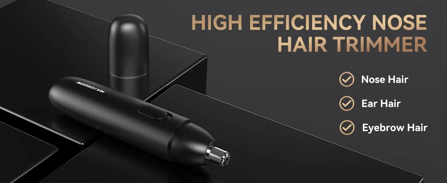 MAXGROOM Nose Hair Trimmer for Men Rechargeable 360 Rotating Dual-Blade Electric Shaver Eyebrows Nose Hair Trimmer Painless Safe.