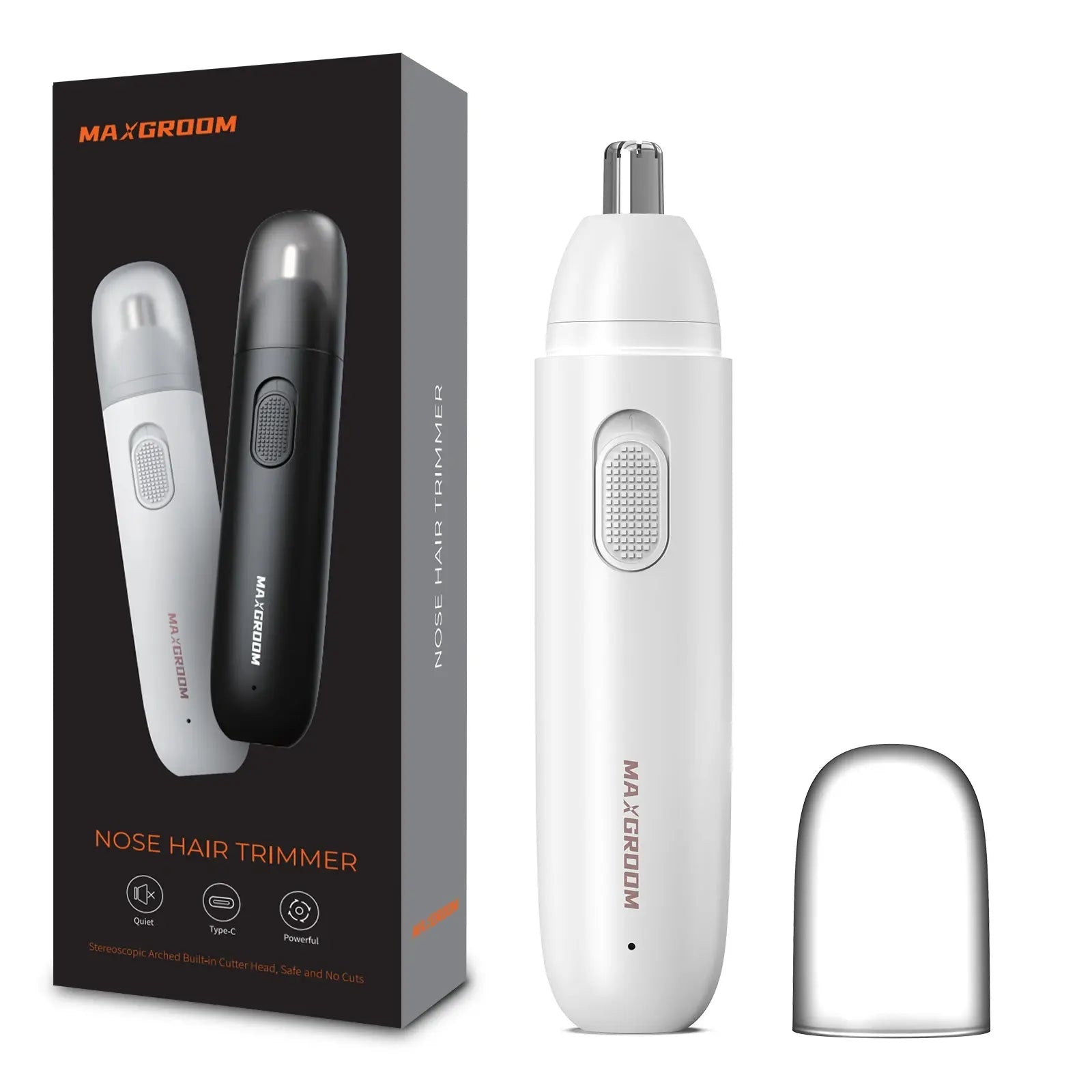 MAXGROOM Nose Hair Trimmer for Men Rechargeable 360 Rotating Dual-Blade Electric Shaver Eyebrows Nose Hair Trimmer Painless Safe.