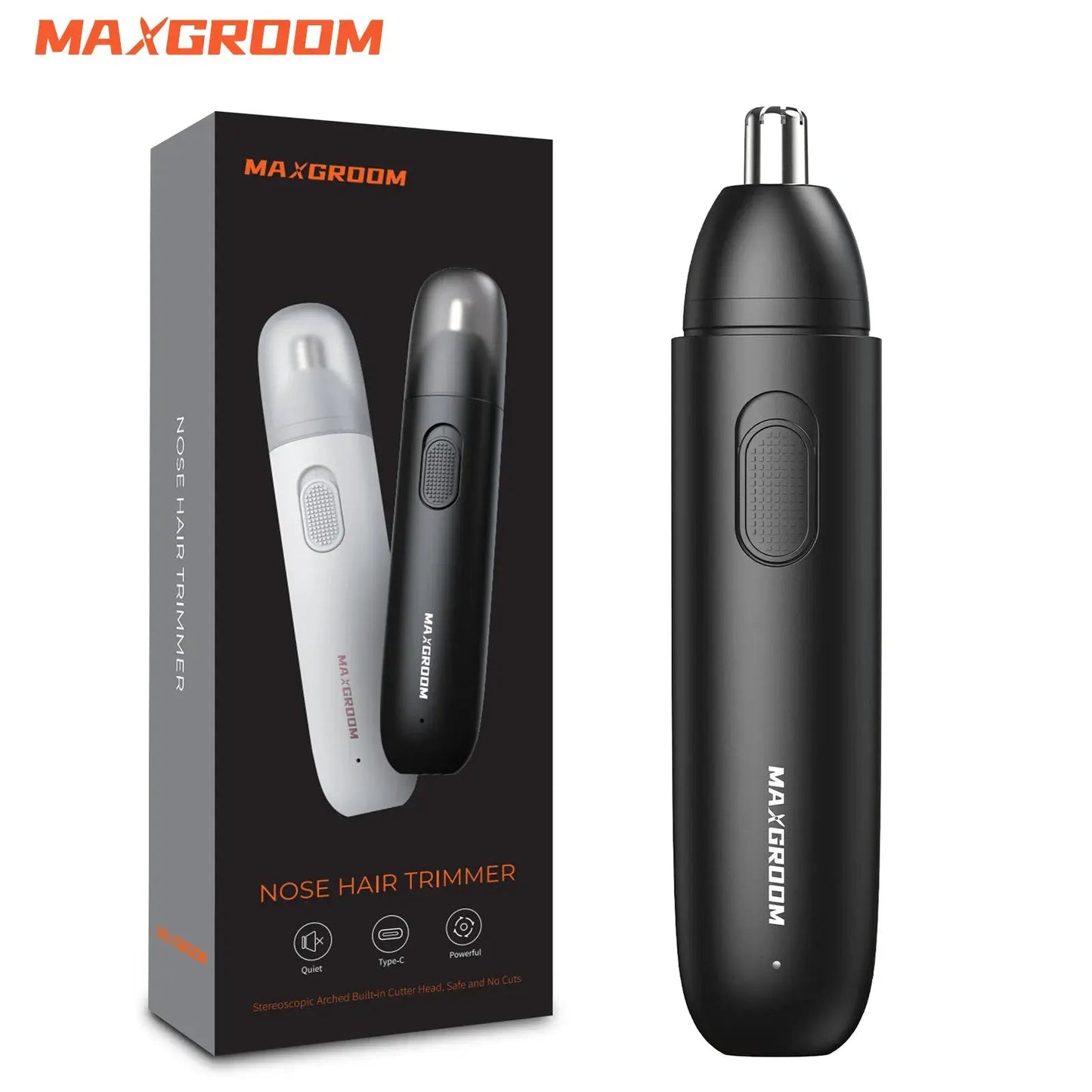MAXGROOM Nose Hair Trimmer for Men Rechargeable 360 Rotating Dual-Blade Electric Shaver Eyebrows Nose Hair Trimmer Painless Safe.