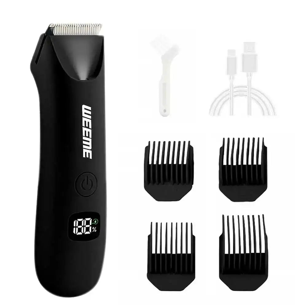 Men's Body Grooming Trimmer with Digital Display, Multi-Functional Electric Hair Removal, Portable Quick Body Hair Trimmer.