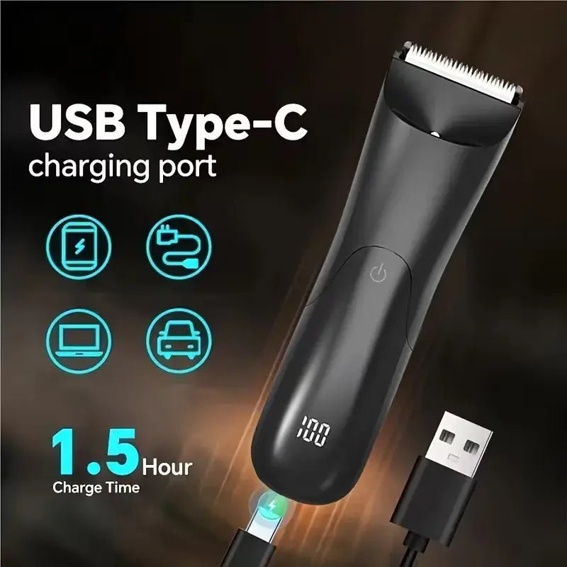 Men's Body Hair Trimmer Epilator Beard Shaver for Groin Chest Armpit Arms Legs - All-In-One Hair Removal Razor.