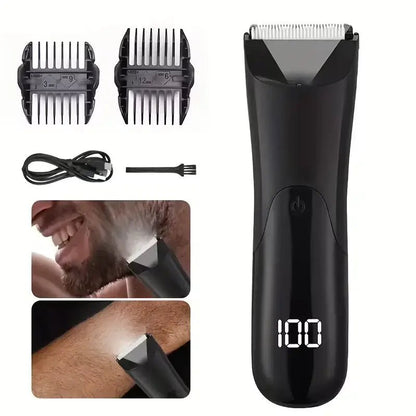 Men's Body Hair Trimmer Epilator Beard Shaver for Groin Chest Armpit Arms Legs - All-In-One Hair Removal Razor.