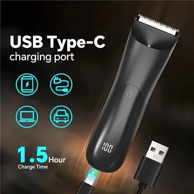 Men's Body Hair Trimmer Epilator Beard Shaver for Groin Chest Armpit Arms Legs - All-In-One Hair Removal Razor.