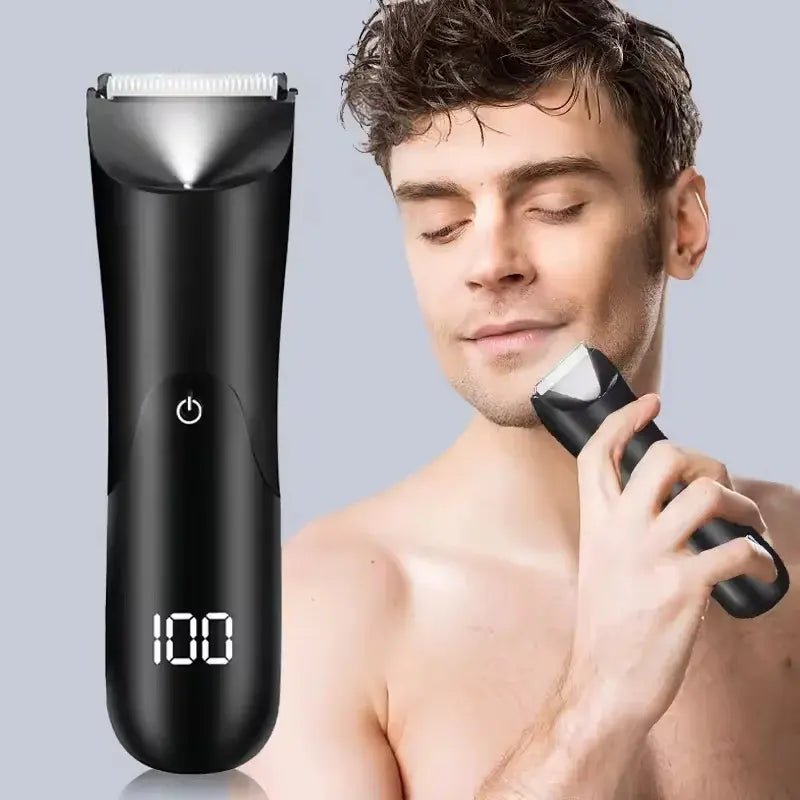 Men's Body Trimmer, Electric Razor, Pubic and Underarm Hair Private Hair Trimmer, Ceramic Blade Men's Grooming Kit.