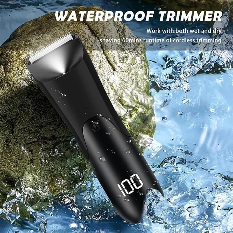 Men's Body Trimmer, Electric Razor, Pubic and Underarm Hair Private Hair Trimmer, Ceramic Blade Men's Grooming Kit.