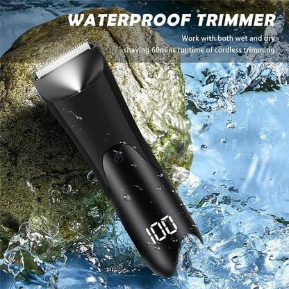 Men's Body Trimmer, Electric Razor, Pubic and Underarm Hair Private Hair Trimmer, Ceramic Blade Men's Grooming Kit.