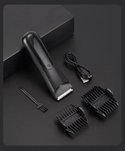 Men's Body Trimmer, Electric Razor, Pubic and Underarm Hair Private Hair Trimmer, Ceramic Blade Men's Grooming Kit.