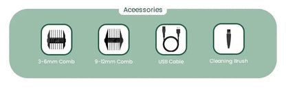 Men's Electric Groin & Body Shaver - Waterproof Dual Head Trimmer Kit w/ LED Light & Foil Blades.