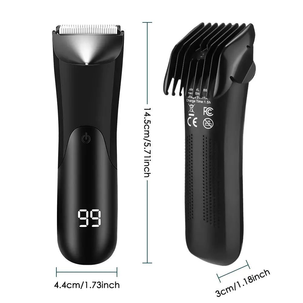 Men's Groin Body Hair Trimmer Electric Shaver For Men Ball Pubic Private Areas Hair Removal Chest Arm Leg Shaving Machine Razor.