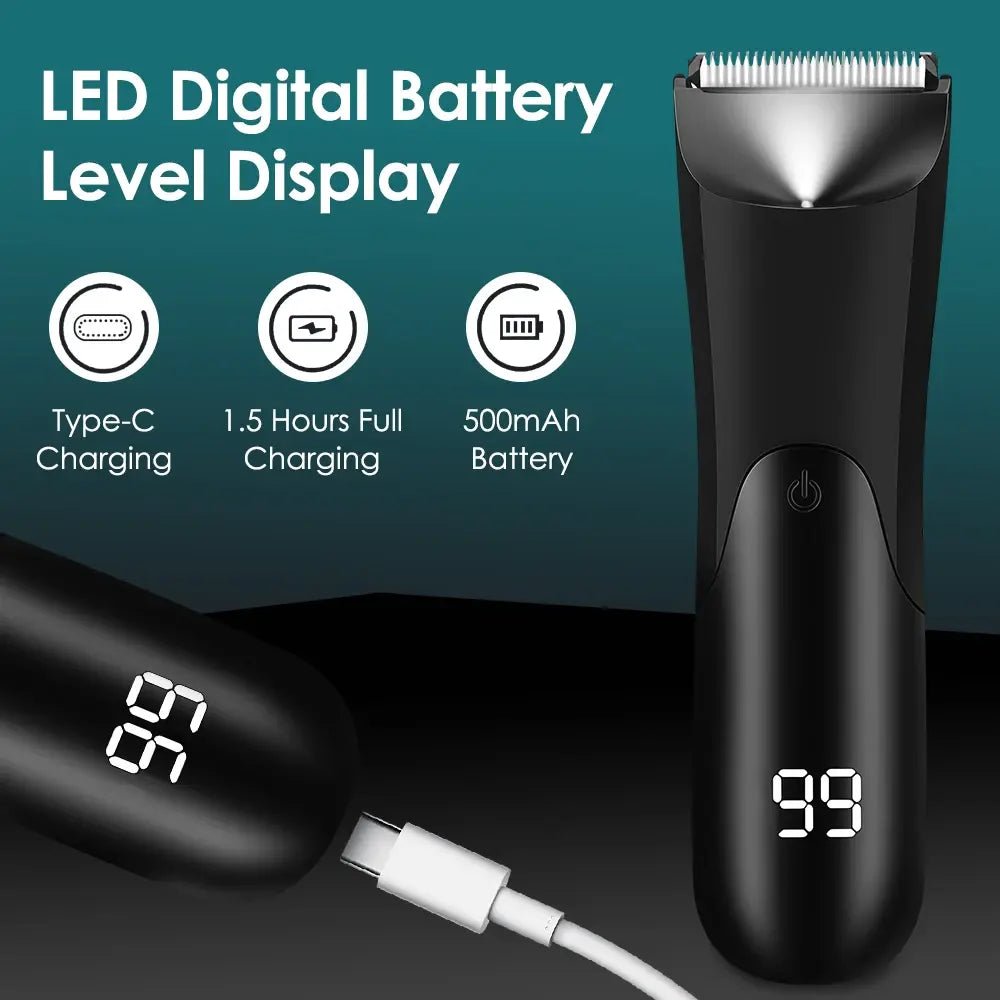 Men's Groin Body Hair Trimmer Electric Shaver For Men Ball Pubic Private Areas Hair Removal Chest Arm Leg Shaving Machine Razor.