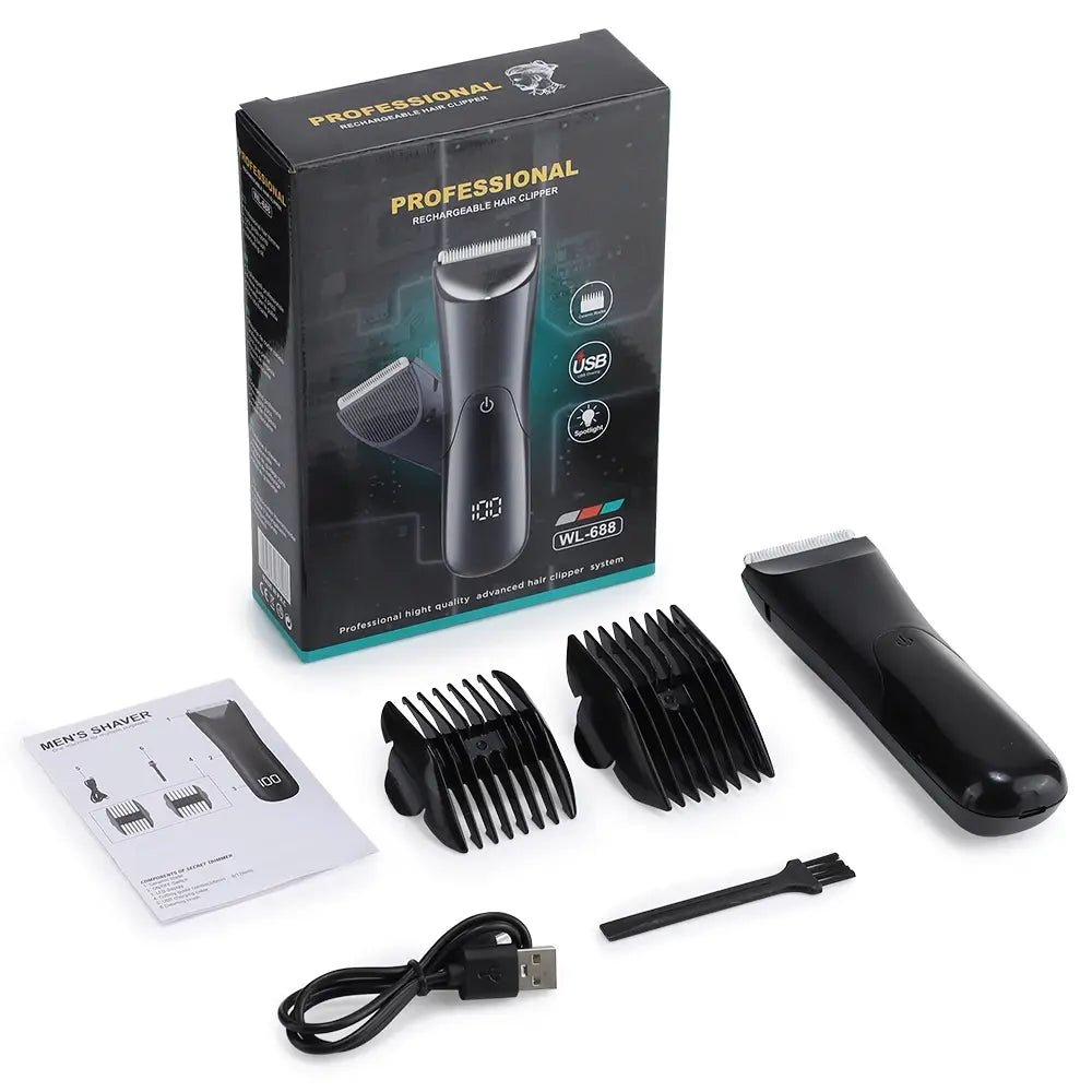 Men's Groin Body Hair Trimmer Electric Shaver For Men Ball Pubic Private Areas Hair Removal Chest Arm Leg Shaving Machine Razor.