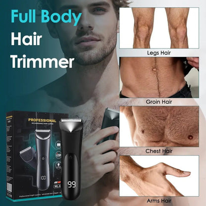 Men's Groin Body Hair Trimmer Electric Shaver For Men Ball Pubic Private Areas Hair Removal Chest Arm Leg Shaving Machine Razor.