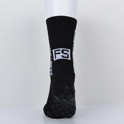 Mid-calf Professional Football Socks Round Silicone Non-slip Socks With Non-slip Rubber Soles.