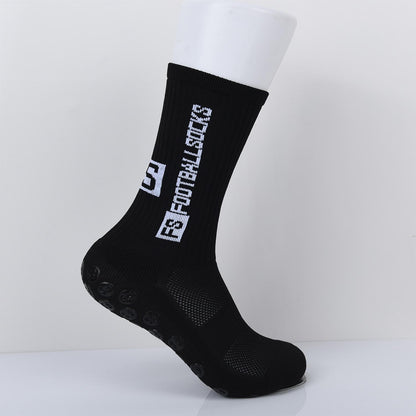 Mid-calf Professional Football Socks Round Silicone Non-slip Socks With Non-slip Rubber Soles.