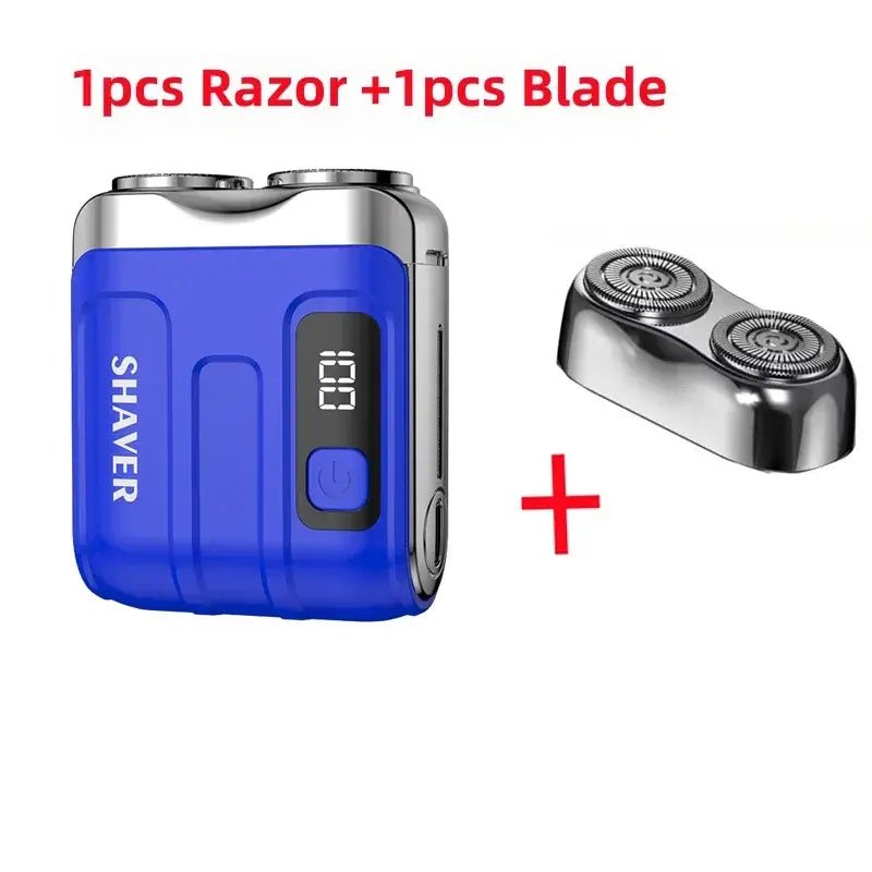 Mini Electric Smart Shaver Household Car Shaver Digital Display Dual Blade Rechargeable Shaver Powerful Beard Trimmer Tool - Lux Mart London