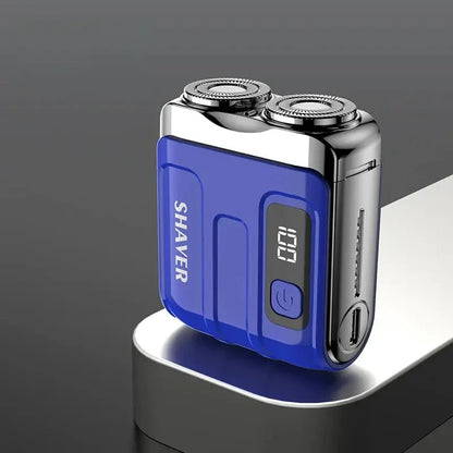 Mini Electric Smart Shaver Household Car Shaver Digital Display Dual Blade Rechargeable Shaver Powerful Beard Trimmer Tool - Lux Mart London