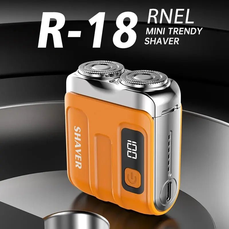 Mini Electric Smart Shaver Household Car Shaver Digital Display Dual Blade Rechargeable Shaver Powerful Beard Trimmer Tool.