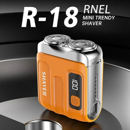 Mini Electric Smart Shaver Household Car Shaver Digital Display Dual Blade Rechargeable Shaver Powerful Beard Trimmer Tool.