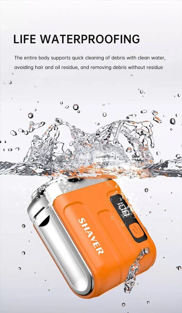 Mini Electric Smart Shaver Household Car Shaver Digital Display Dual Blade Rechargeable Shaver Powerful Beard Trimmer Tool.