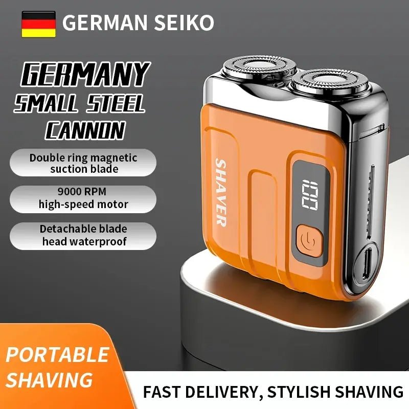 Mini Electric Smart Shaver Household Car Shaver Digital Display Dual Blade Rechargeable Shaver Powerful Beard Trimmer Tool.