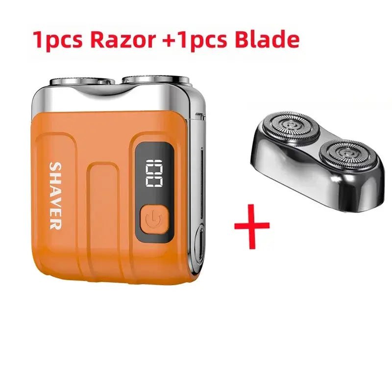 Mini Electric Smart Shaver Household Car Shaver Digital Display Dual Blade Rechargeable Shaver Powerful Beard Trimmer Tool - Lux Mart London
