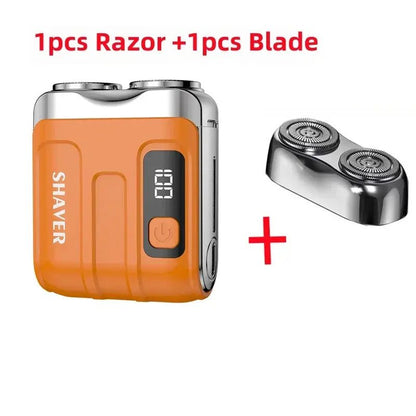 Mini Electric Smart Shaver Household Car Shaver Digital Display Dual Blade Rechargeable Shaver Powerful Beard Trimmer Tool - Lux Mart London