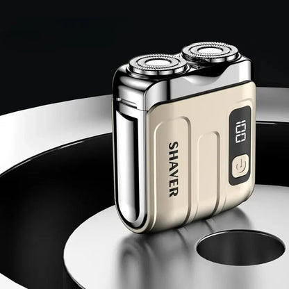 Mini Electric Smart Shaver Household Car Shaver Digital Display Dual Blade Rechargeable Shaver Powerful Beard Trimmer Tool - Lux Mart London